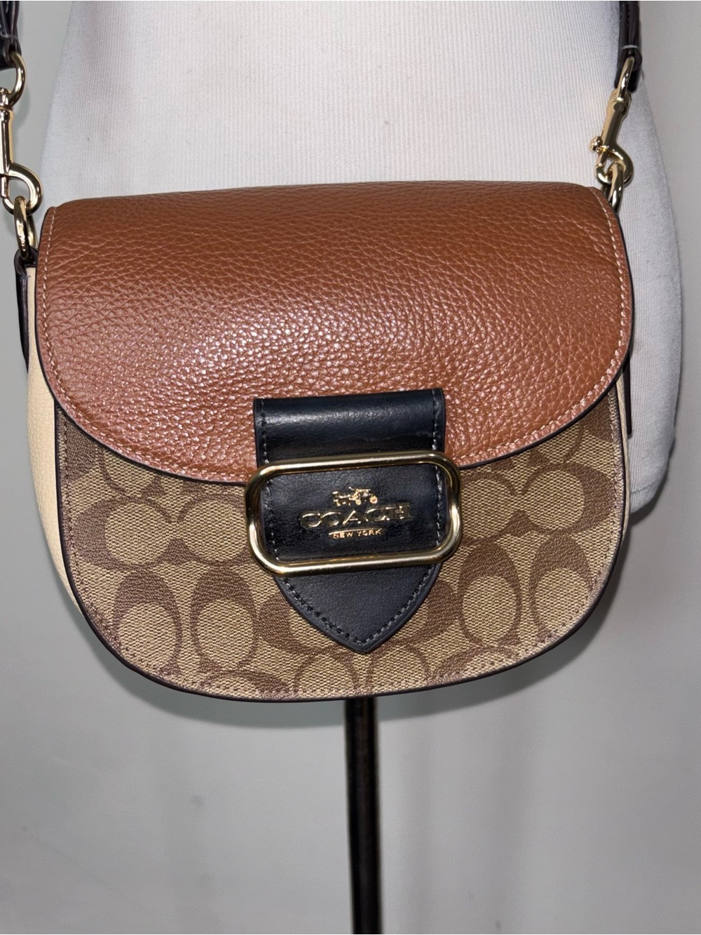 Coach Morgan Saddle Bag Colorblock Signature Canvas